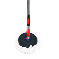 Serpillère Magique Pivotante à 360 Degrés avec Manche en Aluminium, Tissu Microfibre Anti-Peluches, Taux d'Égouttage de 80-90%, Ensemble de Nettoyage de Salle de Bain avec Seau