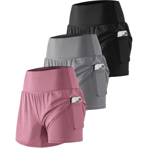 Pantalones cortos de Yoga acanalados sin costuras de cintura alta para mujer, pantalones deportivos de motorista para gimnasio, correr, entrenamiento, Control de barriga, cintura elástica delgada - Product Image 2