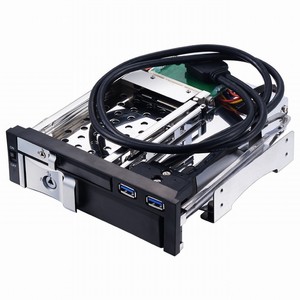 5.25 inch nội bộ khe cắm kép đĩa cứng trường hợp 2.5 + 3.5 inch SATA HDD/SSD bao vây công cụ-miễn phí thiết kế 2 USB3.0 cổng ổ khóa an toàn - Product Image 2