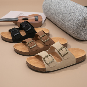 Nouveaux produits explosifs : Sandales plates à semelle en caoutchouc, doublure en <span class=keywords><strong>cuir</strong></span>, style <span class=keywords><strong>Birkenstock</strong></span> pour la plage, et pantoufles, qualité usine supérieure - Product Image 3