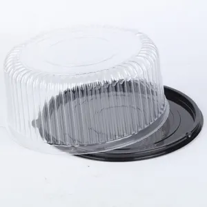 6' 8' 10' 12' गोल आकार पुनर्नवीनीकरण प्लास्टिक जन्मदिन वेडिंग केक कंटेनर पैकिंग पैकेजिंग बॉक्स
