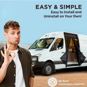 มุ้งลวดประตูรถบ้านแบบใส ติดตั้งด้วยแม่เหล็ก สำหรับประตูบานเลื่อน ป้องกันยุง สำหรับอุปกรณ์ตกแต่งภายในรถบ้าน - Product Image 4