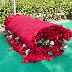 Promesa Fondo DE BODA Decoración Alta calidad Rosa roja Enrollar Pared de flores artificiales - Product Image 3
