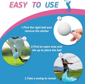 Fournitures de fête pour révélation de sexe, ballon de golf <span class=keywords><strong>rose</strong></span> et bleu, annonce de naissance de bébé fille ou garçon - Product Image 4