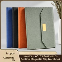 Carnet de notes personnalisé avec logo, en cuir PU A5/B5, reliure cousue, impression numérique, boucle magnétique, porte-stylo, journal de bureau, agenda