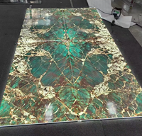 Dalle de quartzite translucide de luxe, design en pierre, dalle de granit, dalle de marbre, panneau mural en marbre pour télévision, pierre de luxe, éclairage LED