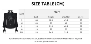빈티지 여성용 로리타 셔츠 고딕 쉬폰 프릴 블라우스 긴 소매 Blusas 여성용 블랙 블라우스 - Product Image 6