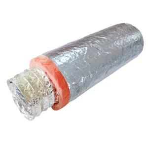 Iso Aluminium Wit Geïsoleerde Flexibele Duct Hvac Systemen/Flexibele Leidingen Voor Uitlaat En Ventilatie