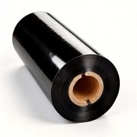 Pita Wax Premium TTR Hitam Ukuran Dapat Disesuaikan 110mm 300m OEM ODM untuk Pencetakan Sublimasi Barcode Zebra Printer Label Tec