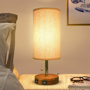 Modern Flexible Pull Chain Battery-Powered LED Desk <b>Lamp</b> <b>Rechargeable</b> USB Type-C Ports Paper Lampshade 2000K Warm White E26 Bulb - Product Image 4