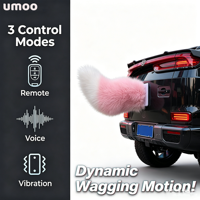 UMOO AFWB2644 Décoration de voiture électrique télécommandée avec queue de renard en fourrure mignonne, commande vocale à distance, rechargeable, pour adultes unisexe