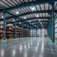 Bâtiment d'entrepôt léger en acier haute résistance pour le stockage de marchandises à l'exportation avec support technique et approvisionnement mondial