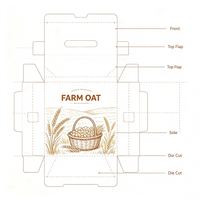 Boîte d'emballage pour flocons d'avoine de taille personnalisée, écologique, impression CMYK, boîte en papier alimentaire pour céréales de petit-déjeuner, emballage de flocons d'avoine