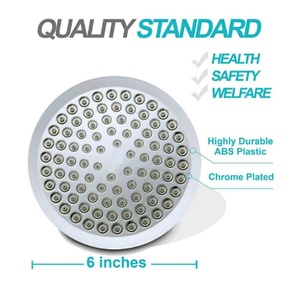 Cabezal de Ducha de Lluvia Cromado de 6 Pulgadas con Rosca de 1/2 Pulgada, Alto Flujo, Alta Presión, Rotación de 360 Grados, Redondo - Product Image 2