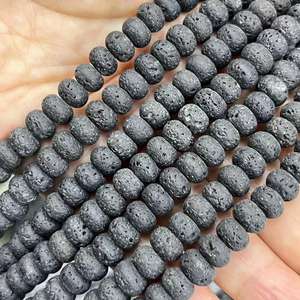 Perles de pierres <span class=keywords><strong>semi</strong></span>-précieuses rondes lisses Volcanics 5x8MM, disques intercalaires pour la fabrication de bijoux, environ 380MM - Product Image 3