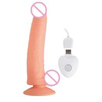Vibrador de Silicona Suave y Largo Aphrodisia con 20 Funciones, Dildo Realista, Recargable por USB, Impermeable, Control Remoto Extraíble, para Adultos