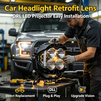 Ensemble de lentilles de phare étanches avec projecteur LED DRL pour mise à niveau automobile