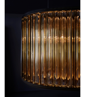 Lampe suspendue en verre au design nordique américain personnalisé, luminaires suspendus LED circulaires pour salon, villa haut de gamme, éclairage décoratif