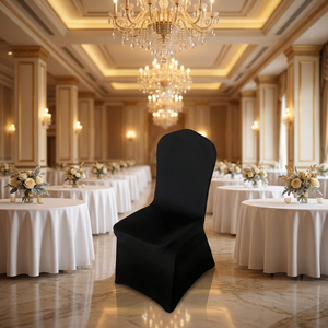 Funda de Licra Negra <span class=keywords><strong>para</strong></span> Silla de Banquete, Venta al por Mayor, <span class=keywords><strong>para</strong></span> <span class=keywords><strong>Alquiler</strong></span> en Hoteles y Eventos - Product Image 3