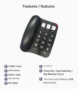 Téléphone <span class=keywords><strong>fixe</strong></span> filaire à gros boutons <span class=keywords><strong>avec</strong></span> numérotation rapide et fonctions <span class=keywords><strong>haut</strong></span>-<span class=keywords><strong>parleur</strong></span>, grand écran, téléphone <span class=keywords><strong>fixe</strong></span>, vente en gros d'usine - Product Image 3