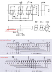 3 Chiffres 0.8 Pouces 7 Segments Led Affichage Super Rouge Numérique Tube Houkem-8031-A/BSR - Product Image 6