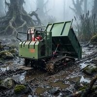 Mini Dumper Cingolato Compatto Cinese 500kg 800kg 1 Tonnellata Diesel 4x4 Telecomandato Multiuso per Silvicoltura e Giardinaggio