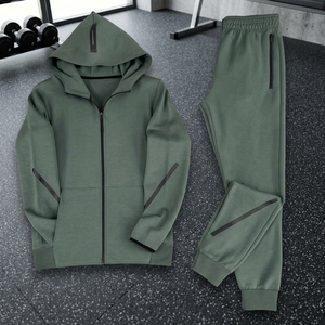Set Sportivo Casual Autunnale da Donna, Giacca Nera con Cappuccio e Zip, Pantaloni da Jogging Traspiranti con Logo Stampato, 100% Poliestere, <span class=keywords><strong>2</strong></span> in 1 - Product Image 3