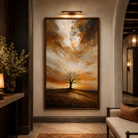 Peinture à l'huile abstraite contemporaine, tons terreux, art mural sur toile, décoration de luxe pour hôtel, villa, salon