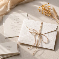 Enveloppe en papier spécial texturé gaufré OEM, enveloppe vintage faite à la main pour les invitations de mariage, les cartes de visite et les cadeaux
