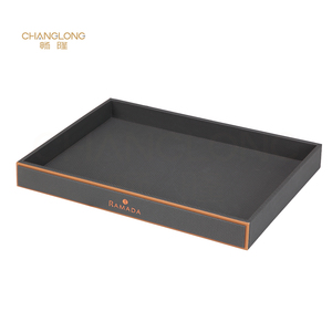 Maßgeschneidertes Luxus-Leder-Tablett für Hotel-Gästebedarf, Schmuckablage, Handgemacht, Umweltfreundlich, Dekorativ für Badezimmer, OEM Verfügbar - Product Image 1