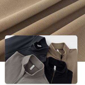 Sudadera con Cuello Alto y Cierre de Cremallera, Manga Larga, Color Sólido, Algodón, Ropa de Trabajo, Uso Diario, Color Caqui, Azul Aguacate, Negro Espacial Profundo - Product Image 1