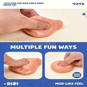 8cm TPR Realistic Human Nose <b>Squishy</b> Super Soft Wet Mud Texture Lifelike Funny Fidget Stress Relief Toy Solid No Liquid No Gel - Product Image 2
