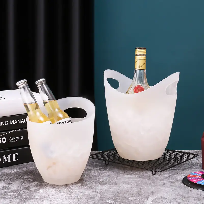 Logo custom Bar Accessories Beer Ice Bucket Clear Acrylic 3.5 Liter Good For 2 Wine or Champagne Bottles Ice Bucket