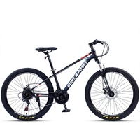 Vélo tout-terrain 24-26 pouces en acier haute teneur en carbone, 21/24/27 vitesses, avec selle confort réglable, idéal pour la ville et la montagne