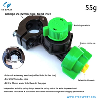 Buse de pulvérisation à clipser en plastique, avec bouchon à vis vert, embout jaune et corps noir, pour lignes de refroidissement et de lavage
