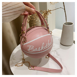 Bolsas de Mão Femininas de Moda em PU Redondas por Atacado, Bolsas de Designer de Ombro Único, Bolsa Clutch de Basquete com Corrente - Product Image 1