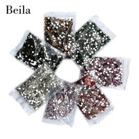 Lot de 1440 strass en verre cristal 3D en forme de diamant à dos plat, non thermocollants, pour costumes de danse