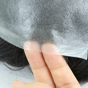 Invisible PU Poly Base Prótesis de cabello 0,02mm Super Thin Skin V <span class=keywords><strong>Loop</strong></span> Tupé con cabello virgen indio gris para hombres - Product Image 1