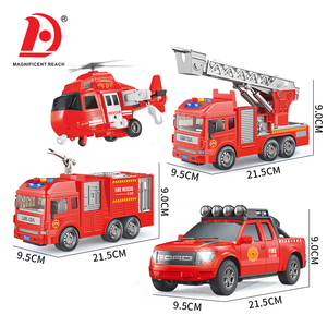 Ensemble de jouets de sauvetage incendie à inertie pour enfants, 4 pièces, <span class=keywords><strong>camion</strong></span> de pompiers à friction, hélicoptère, kit de véhicules de jeu de <span class=keywords><strong>pompier</strong></span> urbain pour garçons, cadeau - Product Image 4