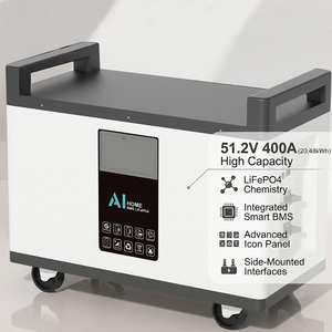 แบตเตอรี่ลิเธียมไอรอนฟอสเฟต 51.2V 400Ah แบบมีล้อ สำหรับโครงการเก็บพลังงานแสงอาทิตย์สำหรับที่อยู่อาศัย ขายส่ง - Product Image 2