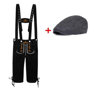 Conjunto de Lederhosen y Sombrero Azul para Hombre, Estilo Oktoberfest Alemán, Apto para las Cuatro Estaciones, Tratamiento Antiarrugas, para Disfraz de Festival de la Cerveza - Product Image 4
