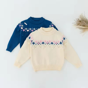 Suéter <span class=keywords><strong>de</strong></span> Invierno Cálido <span class=keywords><strong>para</strong></span> Niñas <span class=keywords><strong>de</strong></span> Alta Calidad, Diseño Bordado con Estampado Floral <span class=keywords><strong>para</strong></span> Bebés y Niños Pequeños, <span class=keywords><strong>Cuello</strong></span> Alto - Product Image 4
