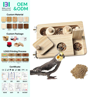 Jouet interactif d'enrichissement mental pour oiseaux BH Bird Seed Slow Feeder, jouet de forrage en bois pour perroquets et perruches