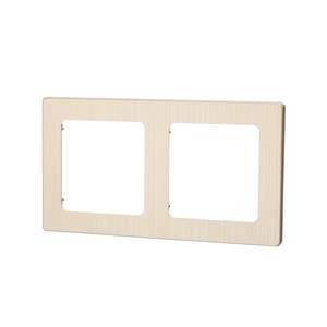 Placca da parete in alluminio dorato a 2 chiavi, ideale per interruttori e decorazione di spazi moderni. - Product Image 1