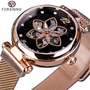 <span class=keywords><strong>Orologio</strong></span> Meccanico <span class=keywords><strong>Automatico</strong></span> di Lusso per <span class=keywords><strong>Donna</strong></span> in Acciaio Inossidabile con Quadrante Diamantato Lancette Luminose Impermeabile - Product Image 1