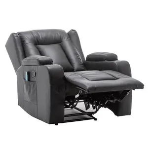 Sıcak satış masaj Pu deri Recliner masaj koltuğu ahşap Modern Recliner elektrikli kanepe masaj asansör sandalye sentetik deri