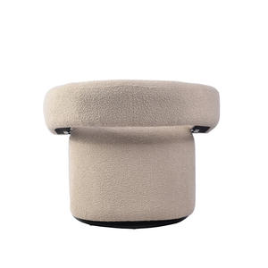 كرسي Carlford بتصميم أوروبي مميز، كرسي دوار أبيض على الطراز الإسكندنافي، كرسي استرخاء دائري مناسب للمنزل وغرفة المعيشة وغرفة النوم - Product Image 3