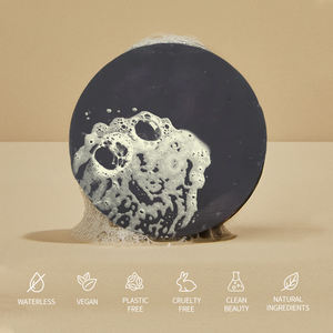 Barre de <span class=keywords><strong>shampoing</strong></span> <span class=keywords><strong>solide</strong></span> 3 en 1 végétalien naturel sans eau <span class=keywords><strong>barbe</strong></span> corps lavage charbon de bois détox noir pour homme - Product Image 2