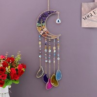 Attrape-rêves et attrape-soleil en cristal, style arbre de vie, modèle haut de gamme, pour intérieur, avec carillons éoliens, collection transfrontalière