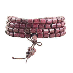 Violet Wooden <b>Bead</b> <b>Bracelet</b> 6x7.5mm 108 Pieces Unisex Couple Jewelry Rosewood Style Polished Finish - Product Image 4